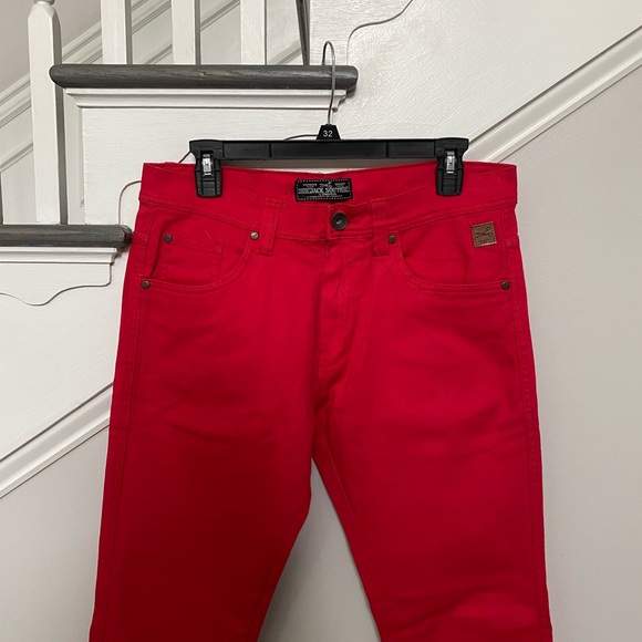 Men's Casual Jeans Pants Red - Size 32 NEW - Picture 3 of 8